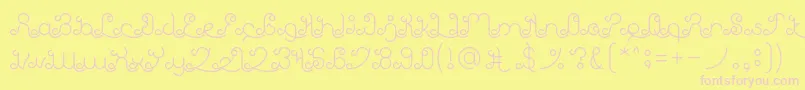EtherealSky-fontti – vaaleanpunaiset fontit keltaisella taustalla