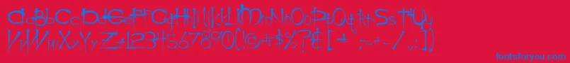 OgilvieCyr Font – Blue Fonts on Red Background