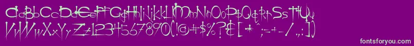 OgilvieCyr Font – Green Fonts on Purple Background