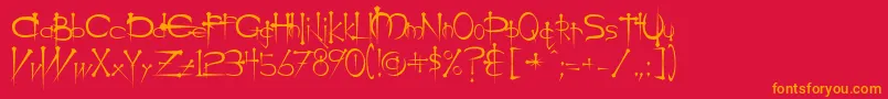 OgilvieCyr Font – Orange Fonts on Red Background