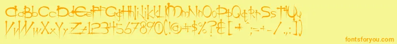 OgilvieCyr Font – Orange Fonts on Yellow Background