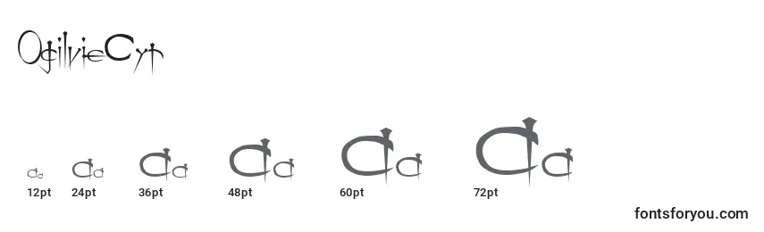 OgilvieCyr Font Sizes
