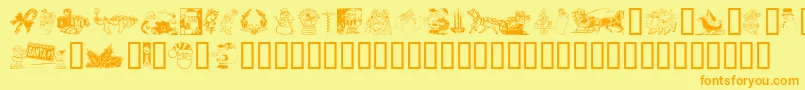 Xmasclp2 Font – Orange Fonts on Yellow Background