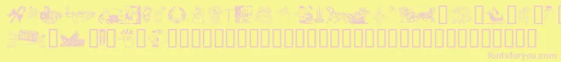 Xmasclp2 Font – Pink Fonts on Yellow Background