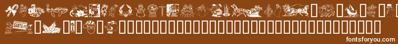 Xmasclp2 Font – White Fonts on Brown Background