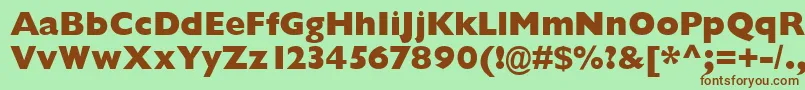 GarrisonExtraboldSansBold-fontti – ruskeat fontit vihreällä taustalla