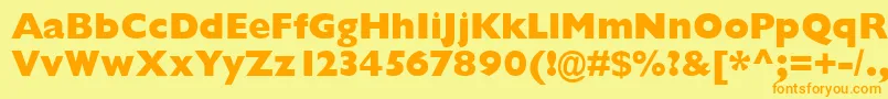 GarrisonExtraboldSansBold Font – Orange Fonts on Yellow Background