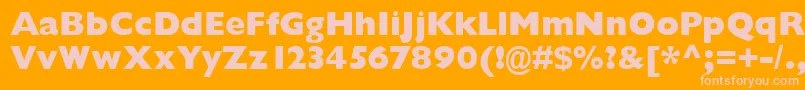 GarrisonExtraboldSansBold-fontti – vaaleanpunaiset fontit oranssilla taustalla