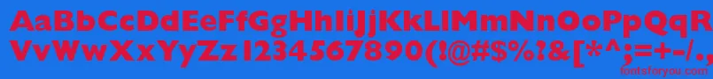 GarrisonExtraboldSansBold Font – Red Fonts on Blue Background