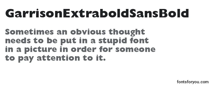 Review of the GarrisonExtraboldSansBold Font