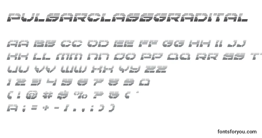Шрифт Pulsarclassgradital – алфавит, цифры, специальные символы