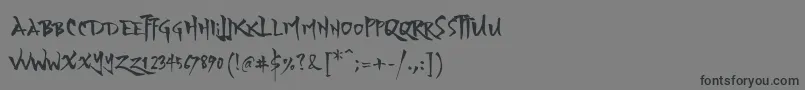 YozakuraRegular Font – Black Fonts on Gray Background
