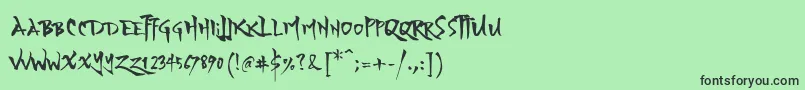 YozakuraRegular Font – Black Fonts on Green Background