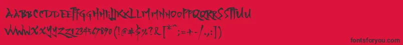 YozakuraRegular Font – Black Fonts on Red Background