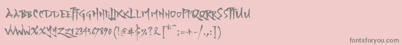 YozakuraRegular Font – Gray Fonts on Pink Background
