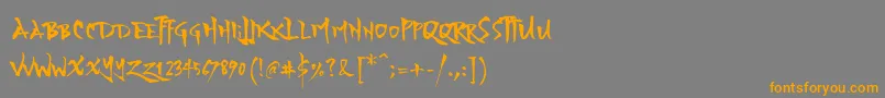 YozakuraRegular Font – Orange Fonts on Gray Background