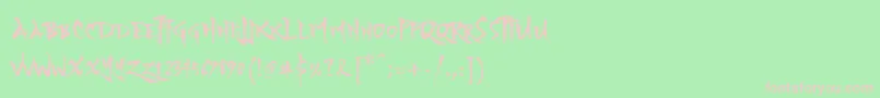 YozakuraRegular Font – Pink Fonts on Green Background