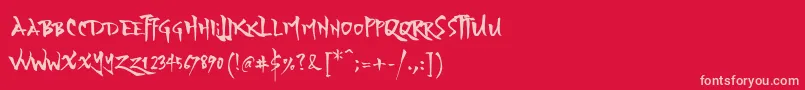 YozakuraRegular Font – Pink Fonts on Red Background