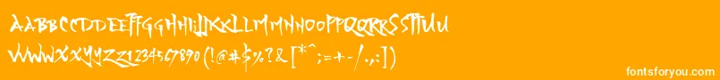 YozakuraRegular Font – White Fonts on Orange Background