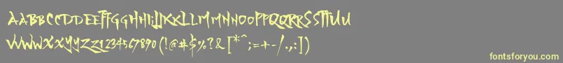 YozakuraRegular Font – Yellow Fonts on Gray Background