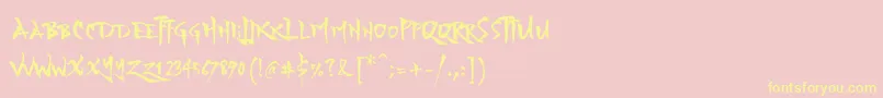 YozakuraRegular Font – Yellow Fonts on Pink Background