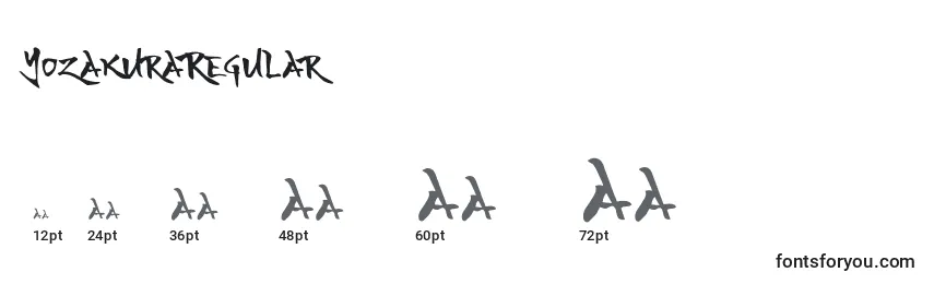 YozakuraRegular Font Sizes