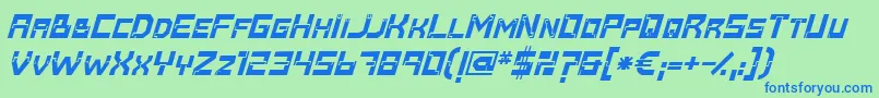 Baumarktbolditalic Font – Blue Fonts on Green Background