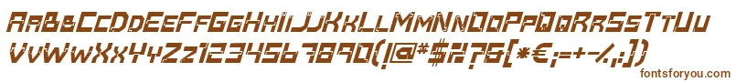 フォントBaumarktbolditalic – 茶色のフォント