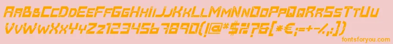 Baumarktbolditalic Font – Orange Fonts on Pink Background