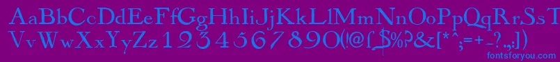 Mayflower Font – Blue Fonts on Purple Background