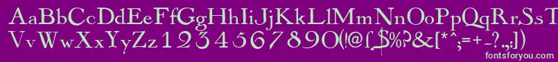 Mayflower Font – Green Fonts on Purple Background