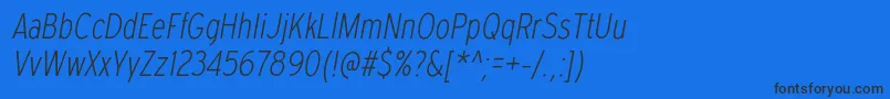 ExpresswaycdxlItalic Font – Black Fonts on Blue Background
