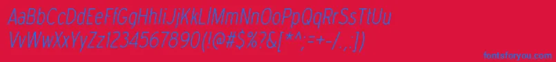 ExpresswaycdxlItalic-fontti – siniset fontit punaisella taustalla