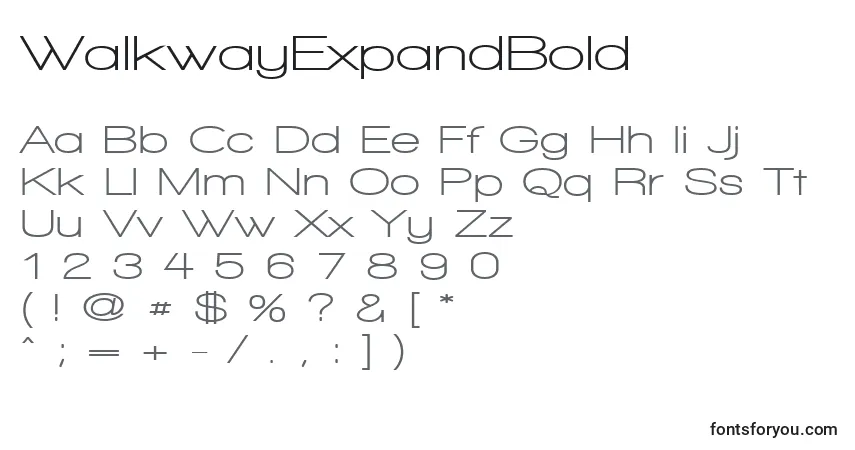 A fonte WalkwayExpandBold – alfabeto, números, caracteres especiais
