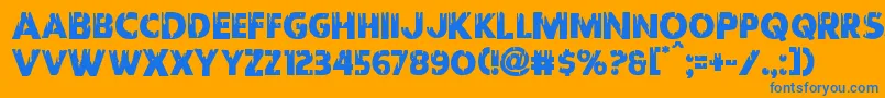 フォントRedundeadshift – オレンジの背景に青い文字