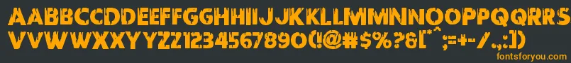 フォントRedundeadshift – 黒い背景にオレンジの文字