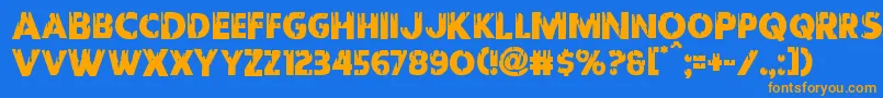 Redundeadshift Font – Orange Fonts on Blue Background