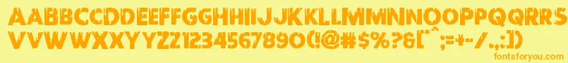 Redundeadshift Font – Orange Fonts on Yellow Background