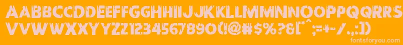Redundeadshift Font – Pink Fonts on Orange Background