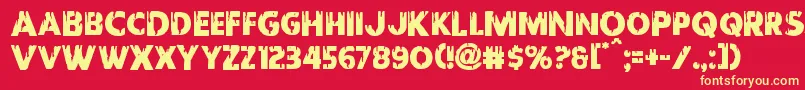 Redundeadshift Font – Yellow Fonts on Red Background