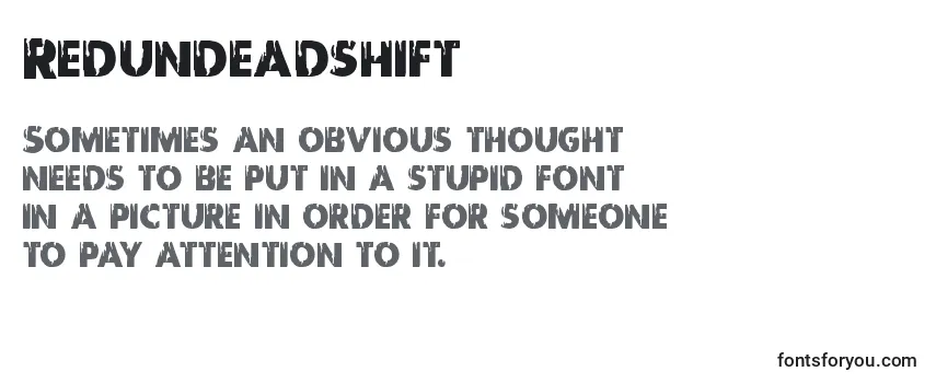 Review of the Redundeadshift Font