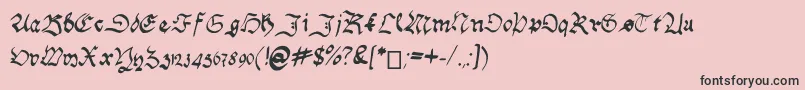 フォントHandwritingSchwabacher – ピンクの背景に黒い文字