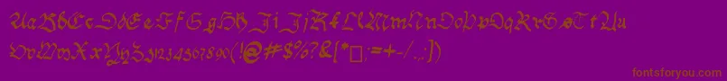 Fonte HandwritingSchwabacher – fontes marrons em um fundo roxo