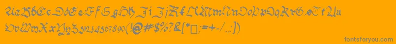 フォントHandwritingSchwabacher – オレンジの背景に灰色の文字