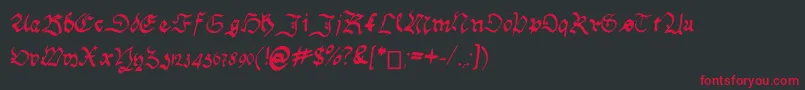 HandwritingSchwabacher Font – Red Fonts on Black Background