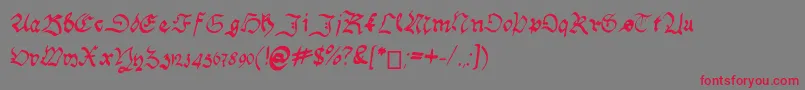 HandwritingSchwabacher Font – Red Fonts on Gray Background