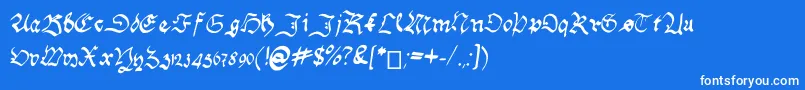 Fonte HandwritingSchwabacher – fontes brancas em um fundo azul