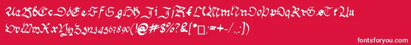 フォントHandwritingSchwabacher – 赤い背景に白い文字