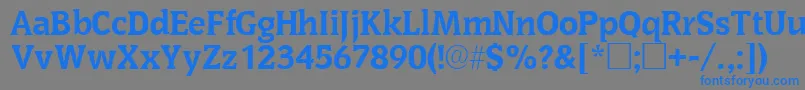 フォントOritsskRegular – 灰色の背景に青い文字