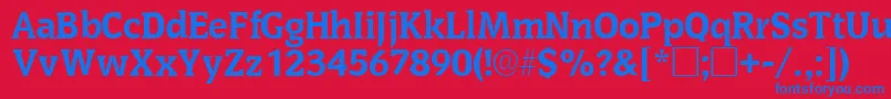 OritsskRegular Font – Blue Fonts on Red Background